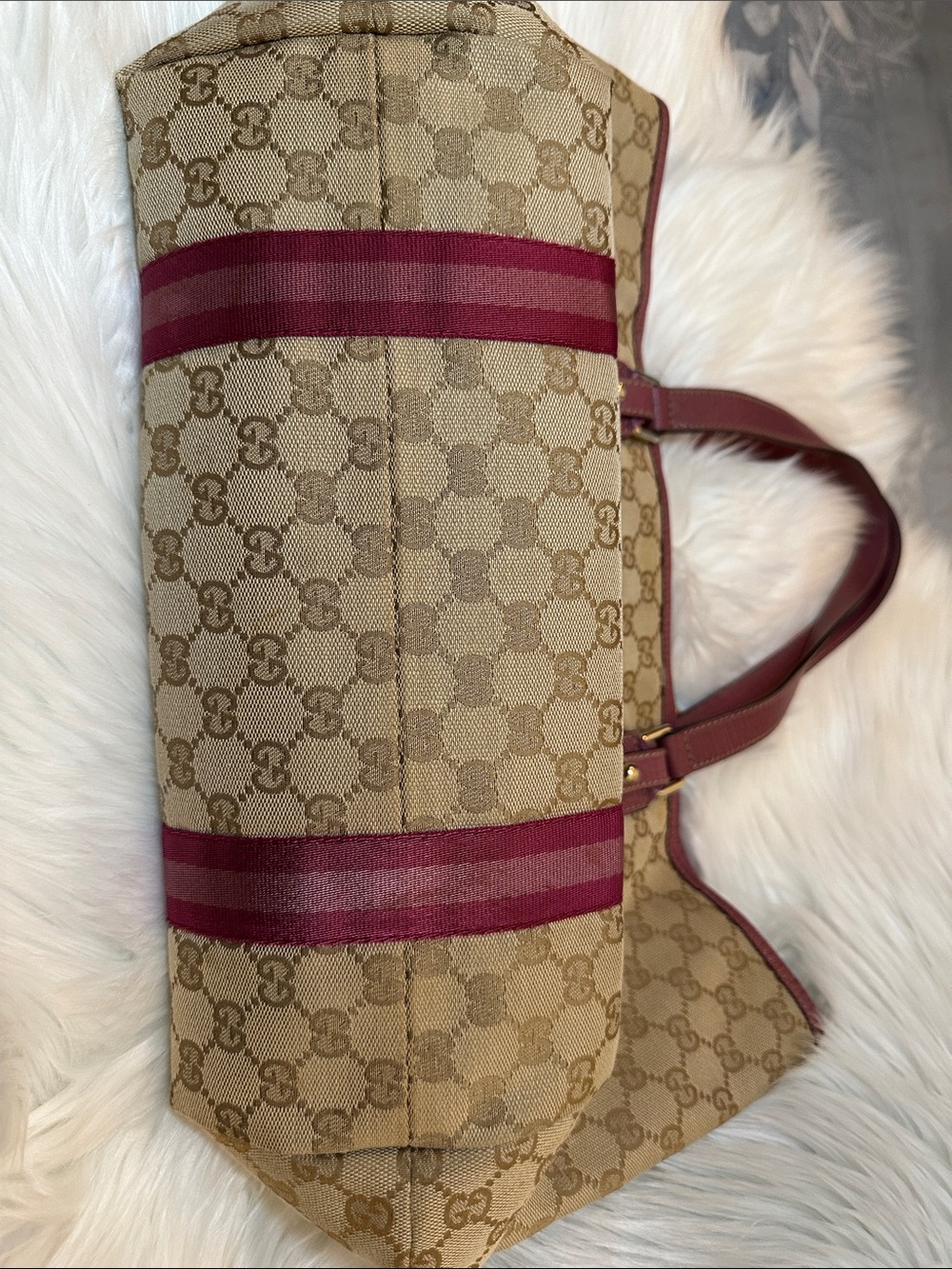 EUC GUCCI JOLICOEUR Pink & GG Canvas Tote Cert of Auth included. She’s a beauty - Picture 15 of 16